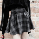 Grey Plaid Skirt - No Smoke Dark Gray / S Clothing