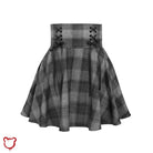 Grey Plaid Skirt - No Smoke Dark Gray / Xl Clothing