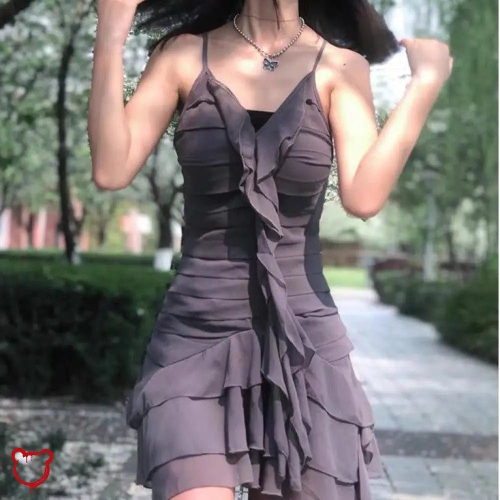 Grey Ruffles Grunge Dress' - The Cursed Closet