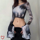 Grunge Black Crop Top Black / S Clothing