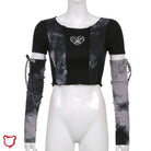 Grunge Crop Top With Gloves Black 1 / M Clothing