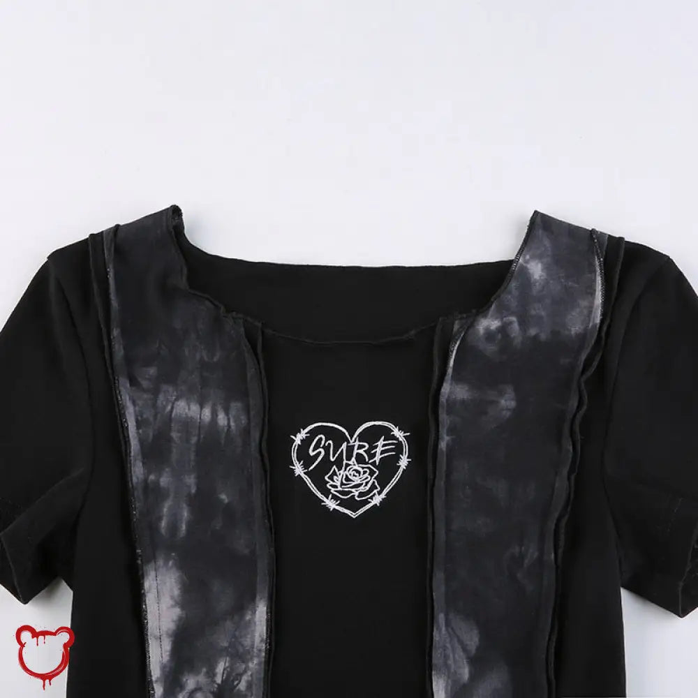 Grunge Crop Top With Gloves Clothing