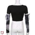 Grunge Crop Top With Gloves Clothing