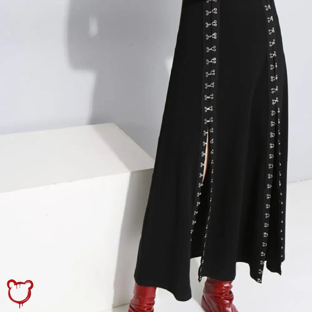 Grunge Eyelet Black Dress Red / M Clothing