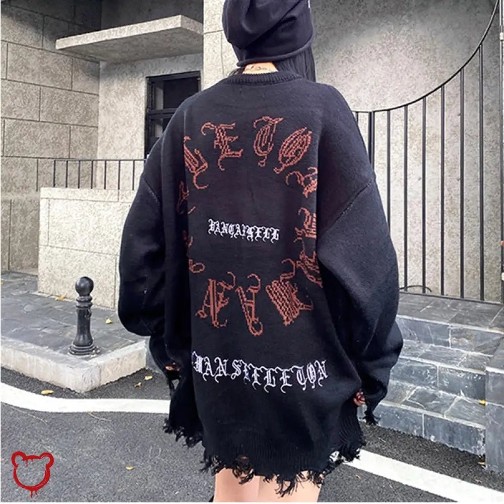 Grunge Femme Fatale Sweater - The Cursed Closet