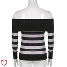 Grunge Striped Long Sleeve Top Clothing