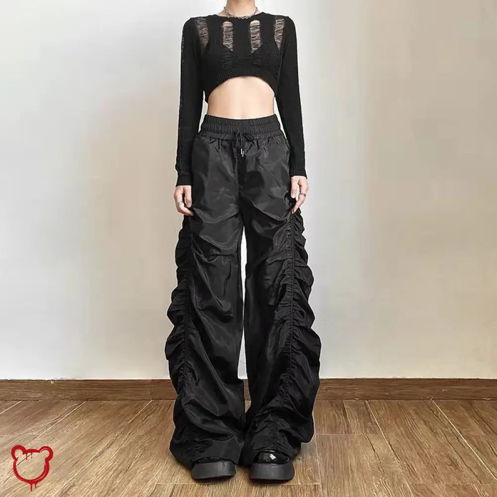 Grunge Y2K Black Baggy Pants / S Clothing