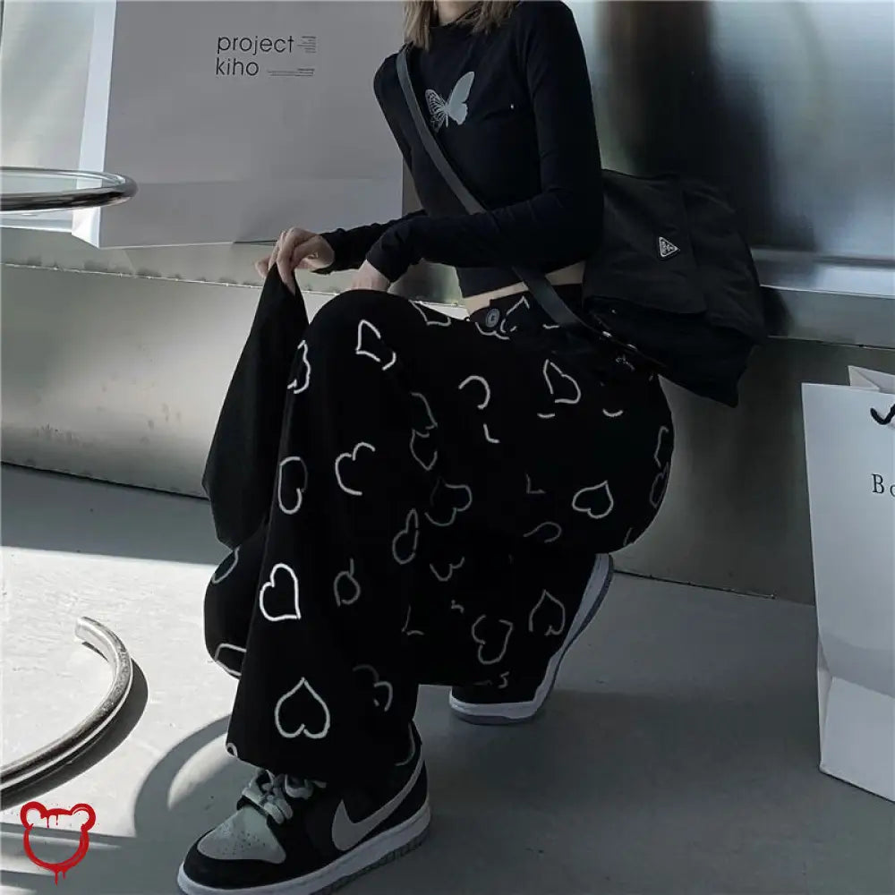 Heart Pants Black / L Clothing