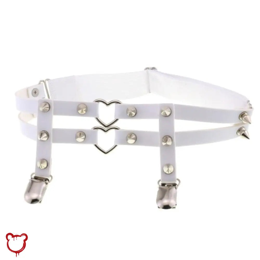 The Cursed Closet Double heart spike garter at $17.99 USD