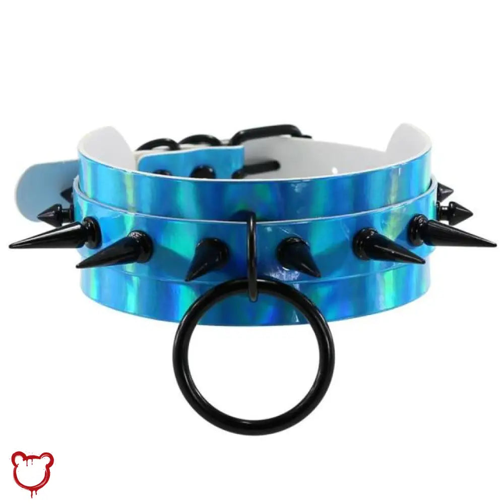 The Cursed Closet 'Hollow Ground' Holographic black spike choker (4 colours) at $16.99 USD