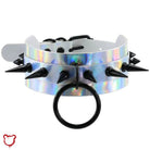 The Cursed Closet 'Hollow Ground' Holographic black spike choker (4 colours) at $16.99 USD