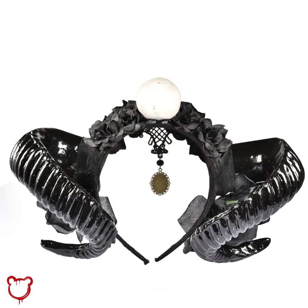 "Horned Skull Headband" - The Cursed Closet