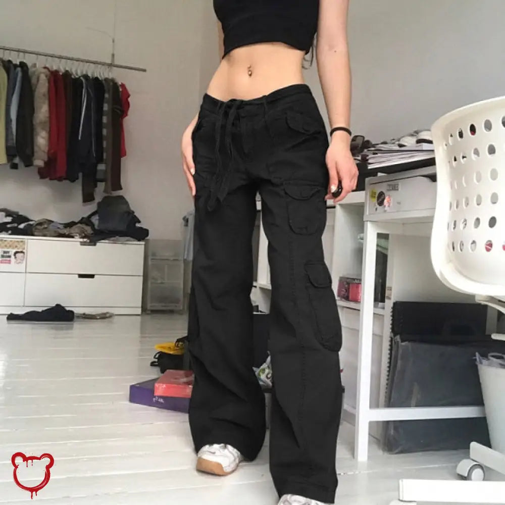 The Cursed Closet 'Trend Killer' Black Baggy Cargo Pants at $39.99 USD