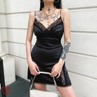 Lace Strap Satin Dress Clothing