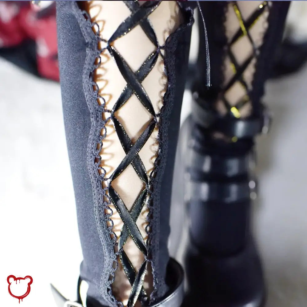 Lace-Up Black Socks Clothing