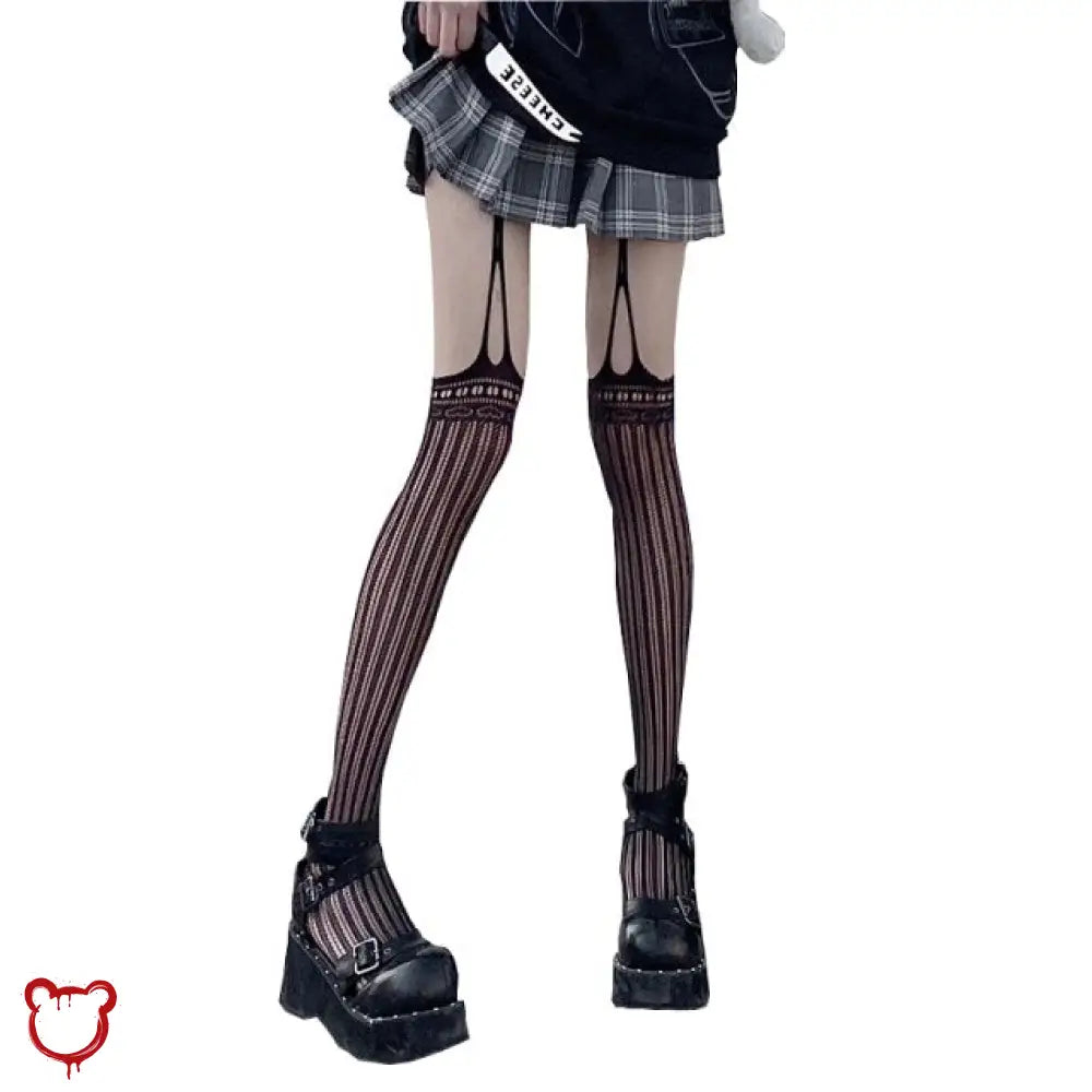 The Cursed Closet Lolita Lace Up Socks at $17.99 USD