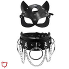 Leather Mask And Choker Combo Accessories