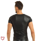 Leather Mens Tee Shirt Black / Xl Clothing