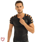 Leather Mens Tee Shirt Black / Xxl Clothing