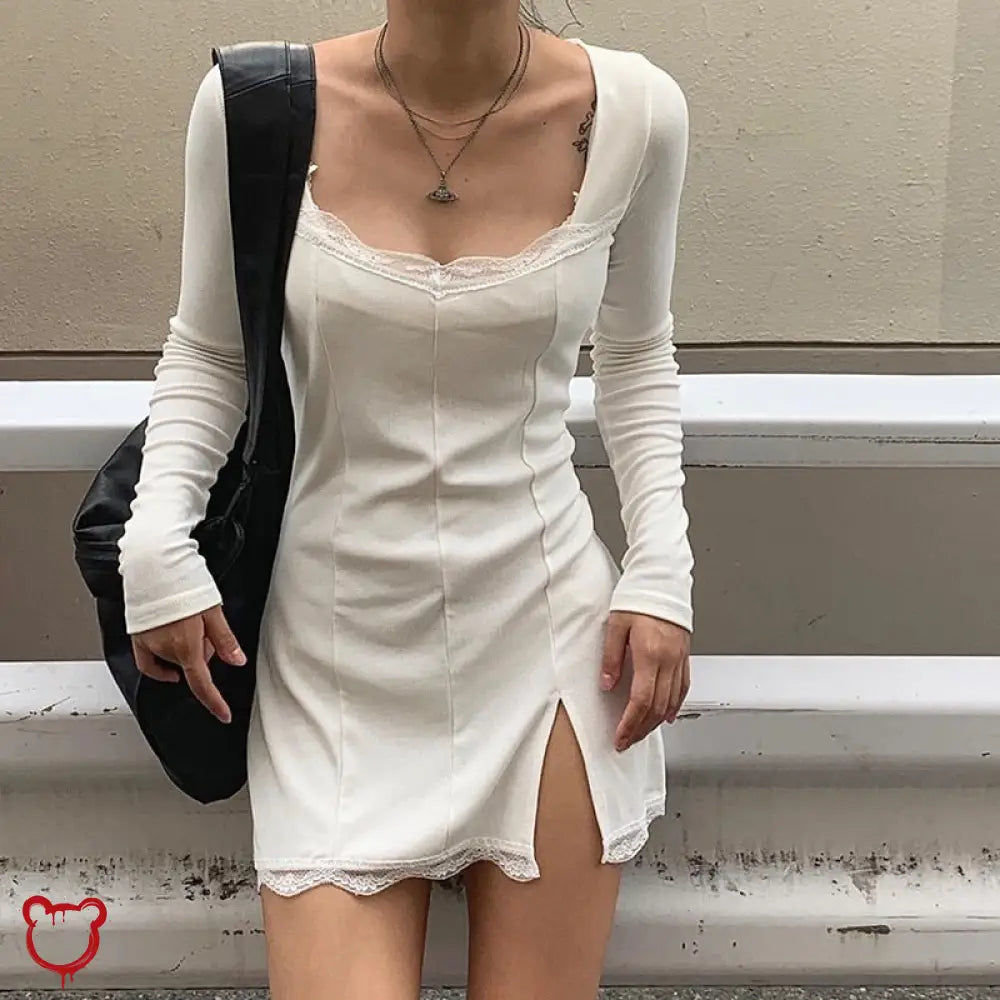 Liars Casual Split Dress White / S Clothing