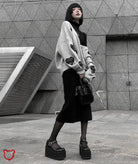 Love-Themed Casual Knit Sweater L / Dark Gray Clothing
