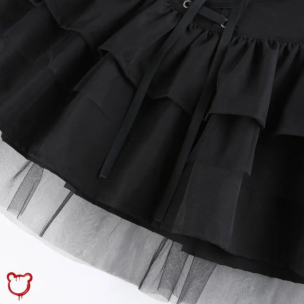 Madness Pleated Skirt: Black Grunge - The Cursed Closet