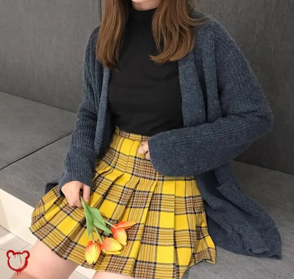 Manic Yellow Plaid Mini Skirt Yellow / S Clothing