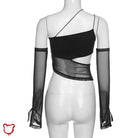 Mesh Crop Top Hell Cut-Out Black / L Clothing