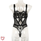 Mesh Patent Goth Bodysuit Clothing