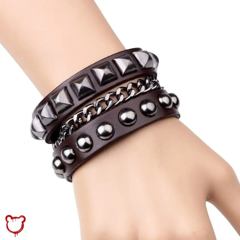 The Cursed Closet Heavy Metal PU Leather Bracelets at $15.99 USD