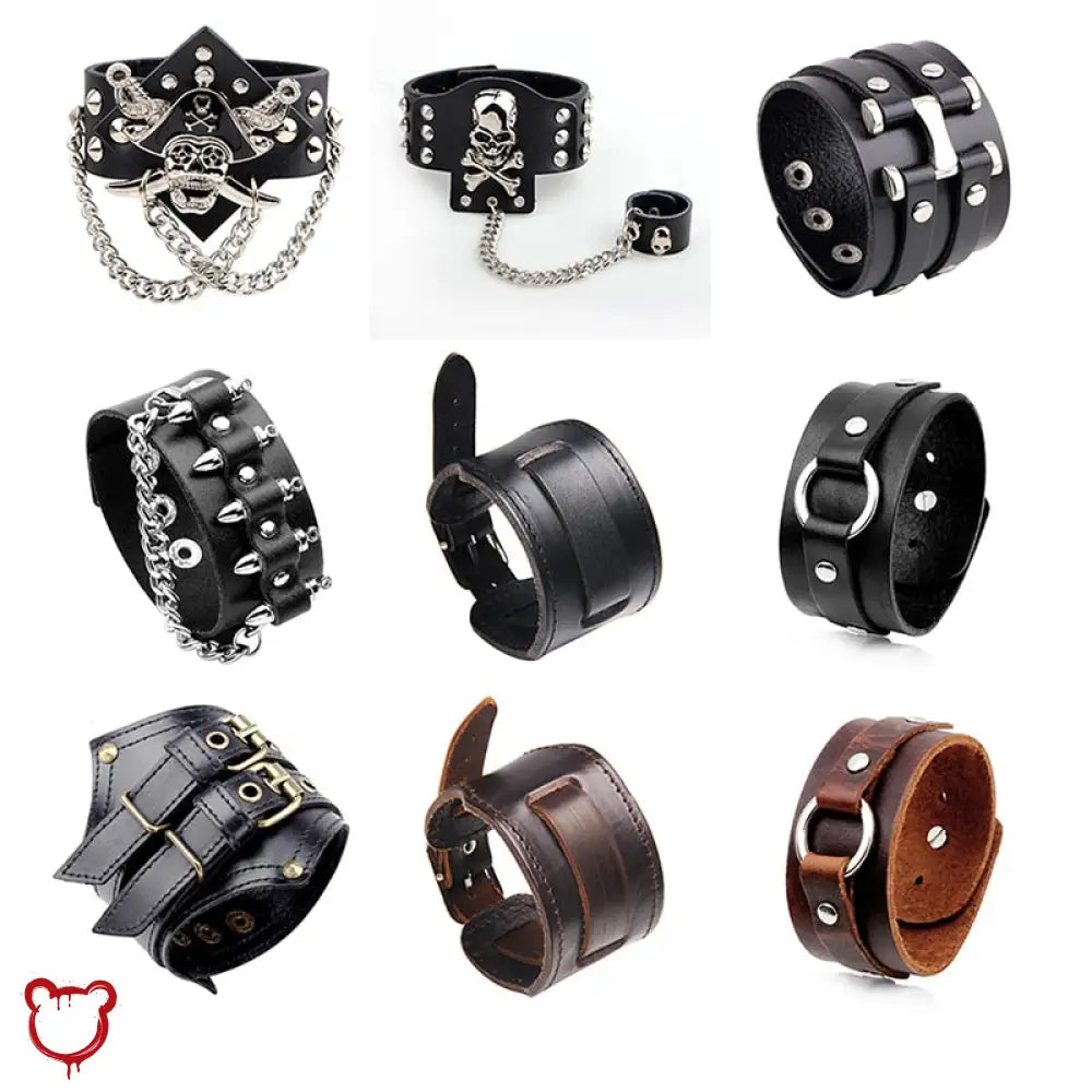 Metallic Leather Bracelets Accessories