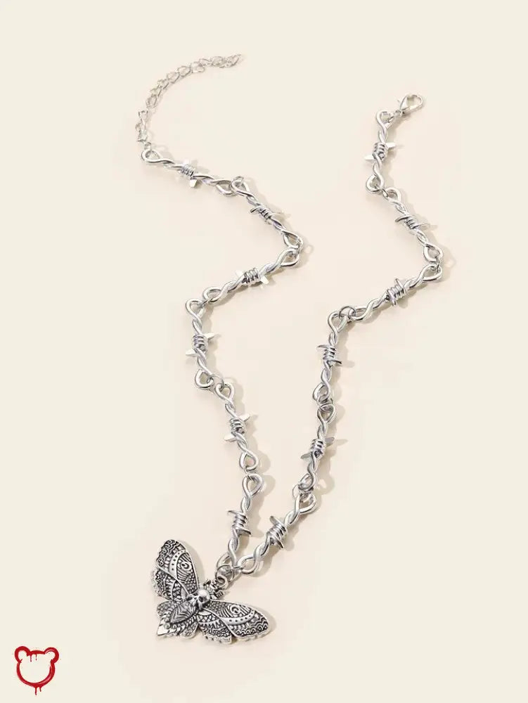 Moth Skull Wire Necklace Accessories