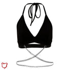 No Hesitation Black Alt Grunge Chain Crop Top / S Clothing