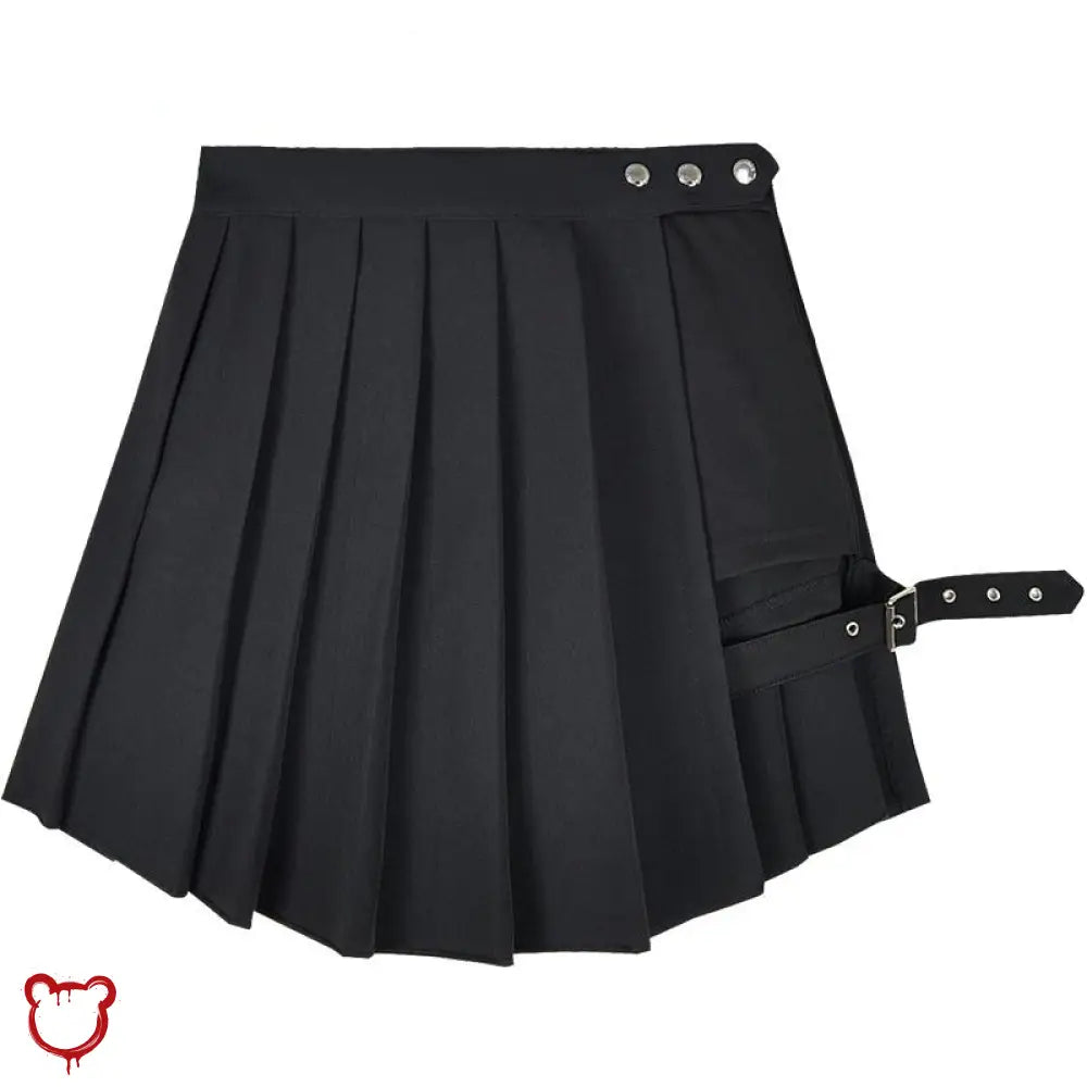 Omen Black Gothic Pleated Skirt With Shorts Clothing
