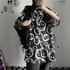 Oversize Black Smiley Shirt Clothing