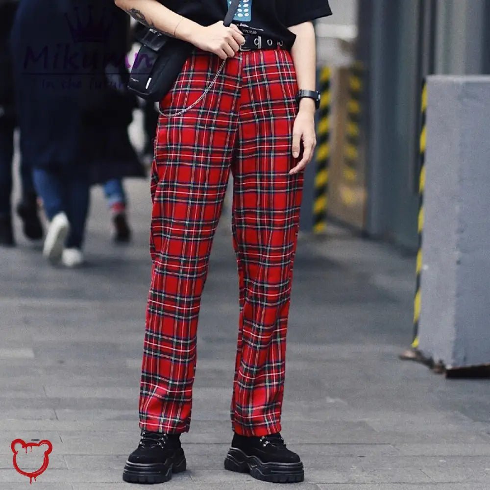 Plaid Waist Pants - The Cursed Closet