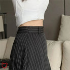 Pleated Pinstripe Mini Skirt Clothing