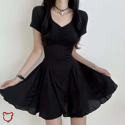 Prey Chic Black V-Neck Dress. Black Dress / S Clothing