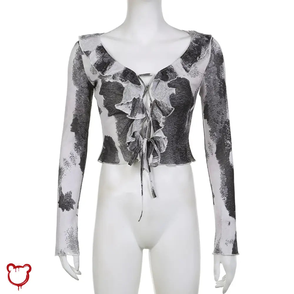 Psycho Black Tie Dye Top / L Clothing