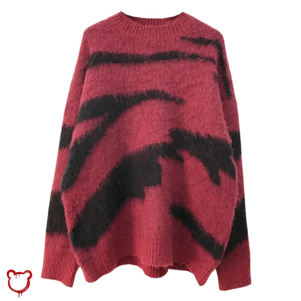 Red And Black Grunge Sweater Clothing