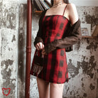 Red Black Plaid Dress Red / L Clothing