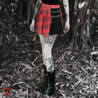 Red & Black Punk Skirt Clothing