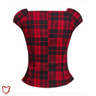 Red Grunge Plaid Top Clothing