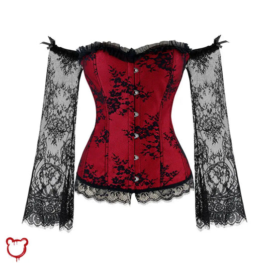 Red Lace Off-Shoulder Corset: Sizes S-6Xl / S Clothing