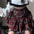 Red Plaid Skirt / S Clothing