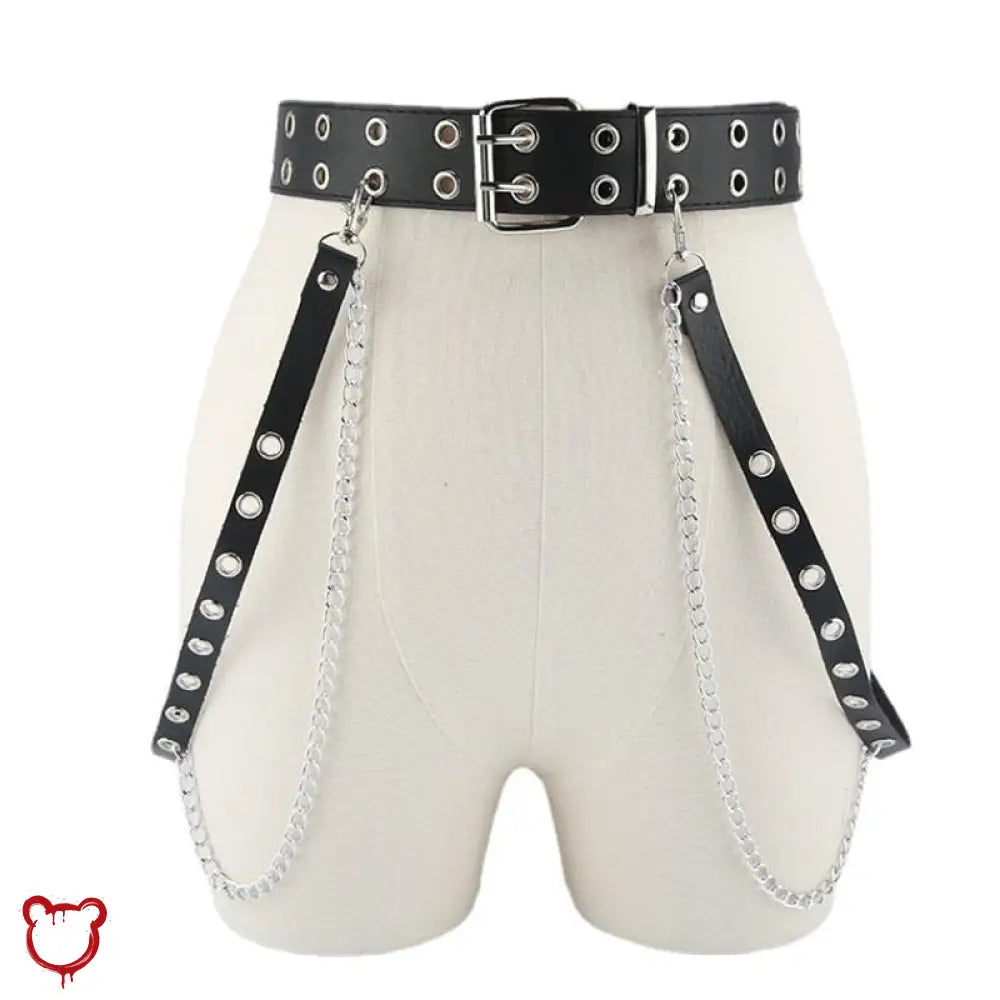 Savage Black Goth Leather Belt Accessories