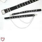 Savage Black Goth Leather Belt Accessories