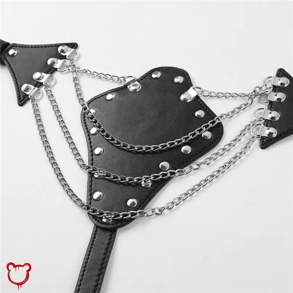 Seductive Leather Chain Harness Set Clothing