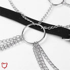Seductive Leather Chain Harness Set Clothing