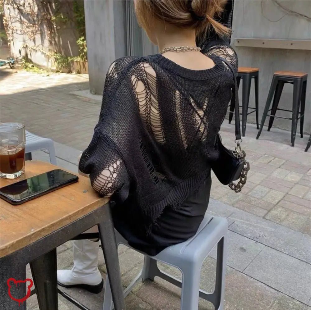 Shadowed Grunge Sweater - The Cursed Closet